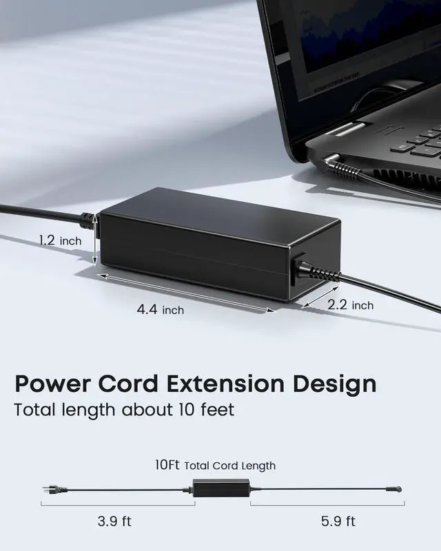 Alt view image 3 of 6 - 65W 45W Charger Compatible with HP Model 14 15 17 Pavilion Laptop | Smart AC Adapter 4.5mm Blue Tip, Compatible with HP x360, Envy, EliteBook, ProBook, Chromebook, Stream, Spectre