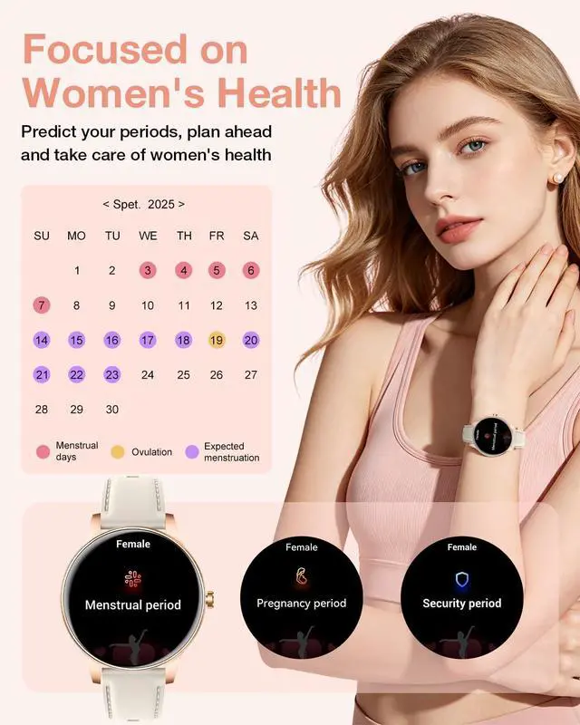 Alt view image 6 of 7 - Smart Watch for Women, Ideal Gift, 1.27" HD Fitness Tracker, Answer/Make Calls, 130+ Sports Modes, Heart Rate/Sleep Monitor, IP68 Waterproof, Compatible with iOS & Android