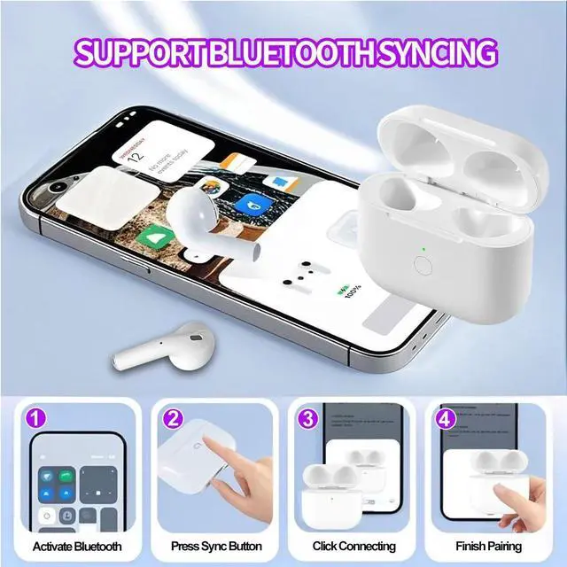 Alt view image 3 of 7 - Charging Case Compatible with Airpods 4rd (2024), Type C Charging case for Air-pods 4rd, Wireless Charging case Replacement with Bluetooth Pairing Sync Button