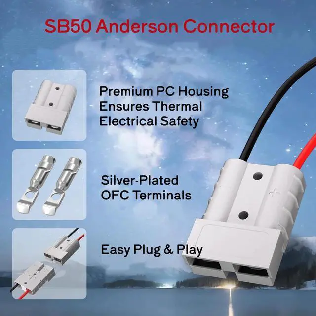 Alt view image 4 of 7 - Starlink Mini Power Adapter, Anderson SB50, 12V/24V to 30V 105W | IP68 waterproof 3.5A output, 16.4ft DC cable. Reliable step-up converter for RV, marine, off-grid adventures