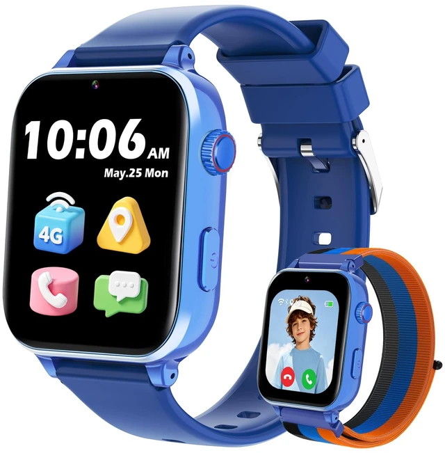 Main image of Kids Smart Watch 4G with GPS Tracker for Boys Girls, Smartwatch for Kids Vioce Video Call SOS for Children 4-12 Bithday Gift