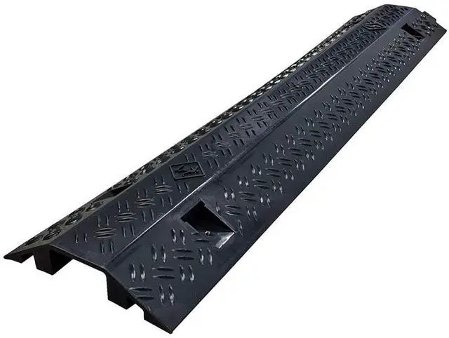 Main image of EZ Runner Slim PVC Drop Over Cable Ramp Cable Protector - Single Channel - Black