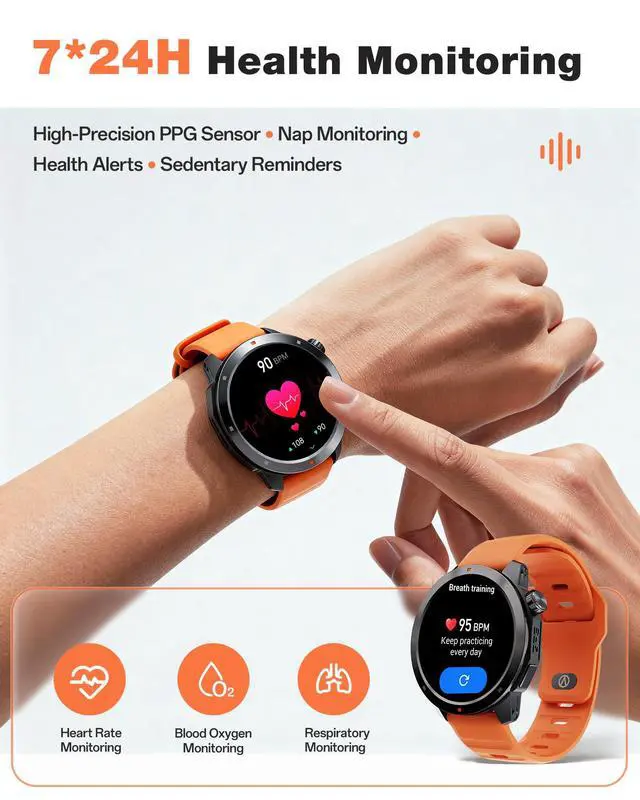 Alt view image 5 of 7 - NaviR3 GPS Smart Watch for Men | 1.43" AMOLED, 30M Waterproof, Call