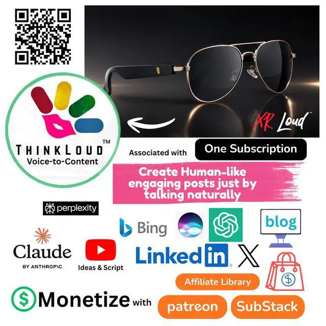 Alt view image 7 of 7 - AI Smart Glasses with Bluetooth for Men Women Easy Pair with ThinkLoud (Voice-to-Content), ChatGPT-Claude-Gem, 5.3 Android Siri Touch and Voice Assistant Glasses with Speakers, 120H SB BLACK DOMINATOR