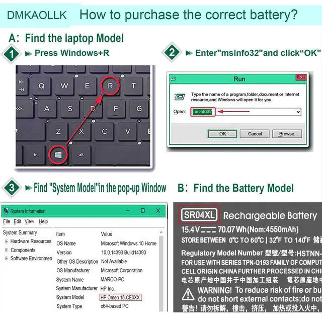 Alt view image 7 of 7 - SR04XL Battery for HP Omen 15-CE0XX 15-DC0XX 15-DC1XXX Series SR03XL | 15-CE019DX 15-CE198WM 15-CE015DX 15-DC0051NR Pavilion 15-CB0XX 15-CX0XX l08855-855 917678-1B1 917724-855 917678-2B1