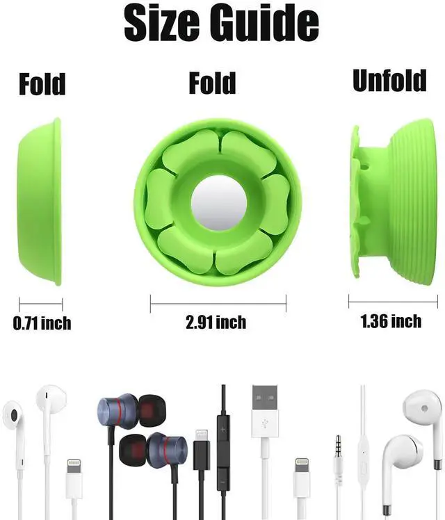 Alt view image 3 of 6 - Wired Earbud Case 3 Pack Earphone Headphone Cord Organizer Earbuds Wrap Soft Silicone Magnetic Holder Storage Tangle Free Cable Winder(Red/Blue/Green)