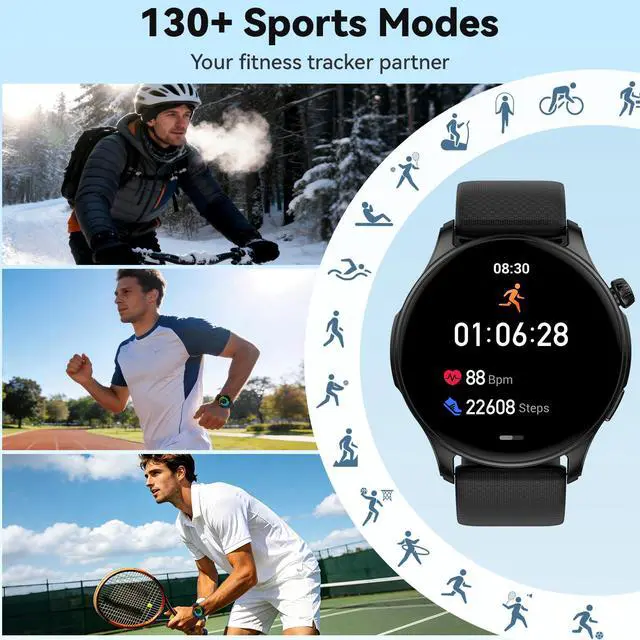 Alt view image 5 of 7 - Smart Watch for Men Women Answer/Make Call: Military Smart Watches for Men Fitness Tracker Smartwatch for Android Phones iPhone Compatible Samsung Watches Heart Rate Sleep Monitor IP68 Waterproof