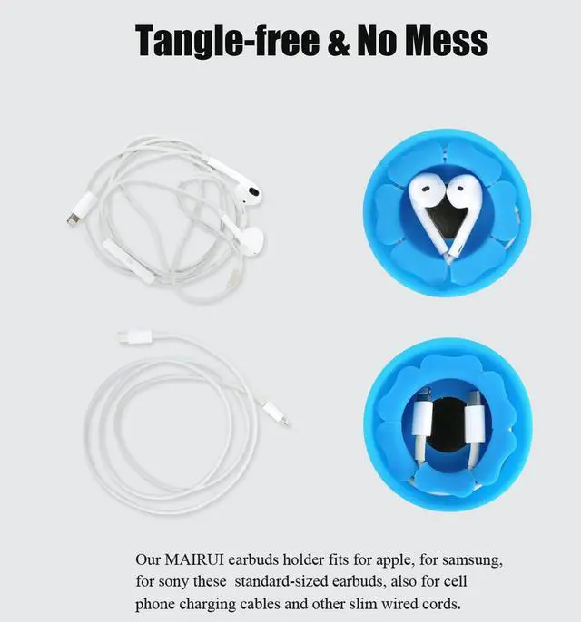 Alt view image 4 of 6 - Wired Earbud Case 3 Pack Earphone Headphone Cord Organizer Earbuds Wrap Soft Silicone Magnetic Holder Storage Tangle Free Cable Winder(Red/Blue/Green)