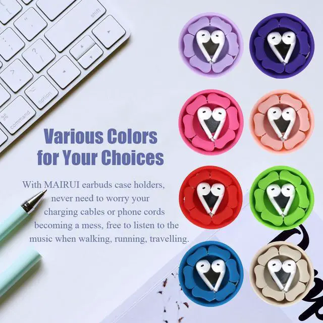 Alt view image 6 of 6 - Wired Earbud Case 3 Pack Earphone Headphone Cord Organizer Earbuds Wrap Soft Silicone Magnetic Holder Storage Tangle Free Cable Winder(Red/Blue/Green)