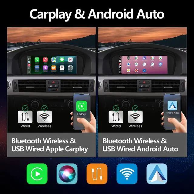 Alt view image 3 of 7 - Car Stereo for BMW E60 E90 E92 Radio with CarPlay Android Auto Upgrade CCC idrive System Screen for E61/E63/E64/E91/E93(2003-2008)