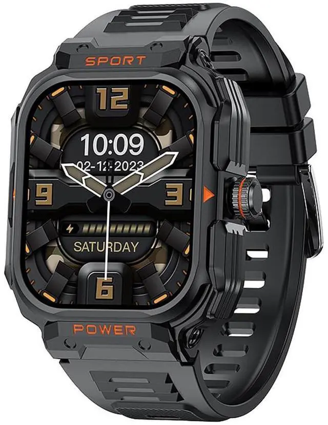 Main image of Smart Watch with Earbuds for Men, 2.01" HD Screen Military Watch, Answer/Make Calls, Sports Fitness Trackers with Heart Rate, Blood Oxygen, Sleep Monitor, Perfect for Men Dad Husband