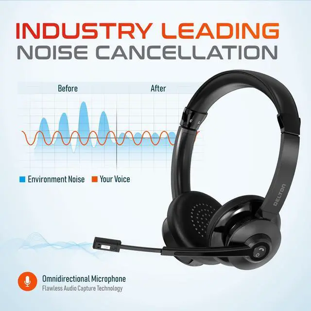Alt view image 5 of 7 - 35X Bluetooth Computer Headset with Noise Cancelling Mic | Fast Charging Dock, Auto Pair USB Dongle for PC, Laptop, MacBook, Compatible with MS Teams, Zoom, Slack and More - Black