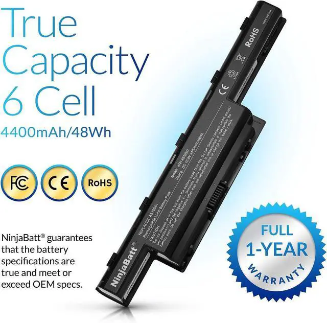 Alt view image 3 of 7 - AS10D31 Battery for Acer AS10D51 AS10D41 AS10D61 AS10D71 AS10D81 | Fits AS10D73 AS10D75 AS10D56 5750 5742 5250 5733 5735 5755 7741 E1-531 E1-571 6 cells 4400mAh 10.8V