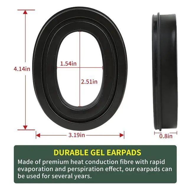 Alt view image 5 of 7 - Gel Ear Pads for Sordin Supreme Pro X | TPU Leather, Silicone Earmuff, Gel Ear Cushion Compatible with Sordin Supreme Active Ear Muff Series, 1 Pair