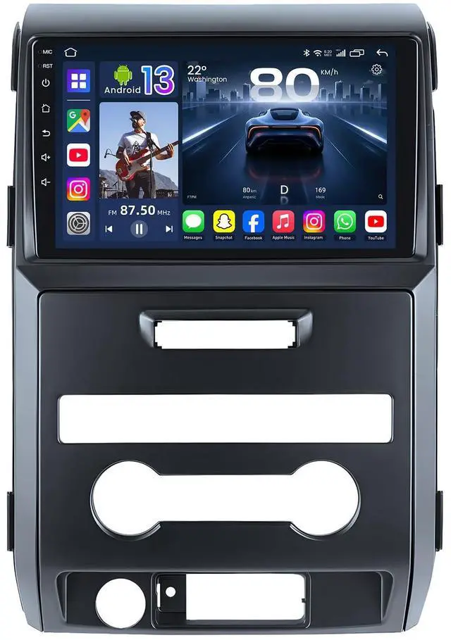 Main image of Upgrade Car Radio for Ford F150 2009-2014: 9" 1280 * 800 HD Touchscreen Stereo with Wireless Carplay Android Auto 5G WiFi GPS Bluetooth FM DSP SWC 1080P Backup Camera