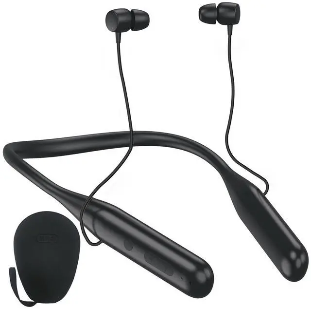 Main image of Wireless Bluetooth Neckband Earbuds,Wrap Around the Neck In-ear Headphone,100 Hours Long Battery Playtime Headset,Waterproof Sweatproof Sport Earphone Over Neck For Work out Travel Office Use (Black)