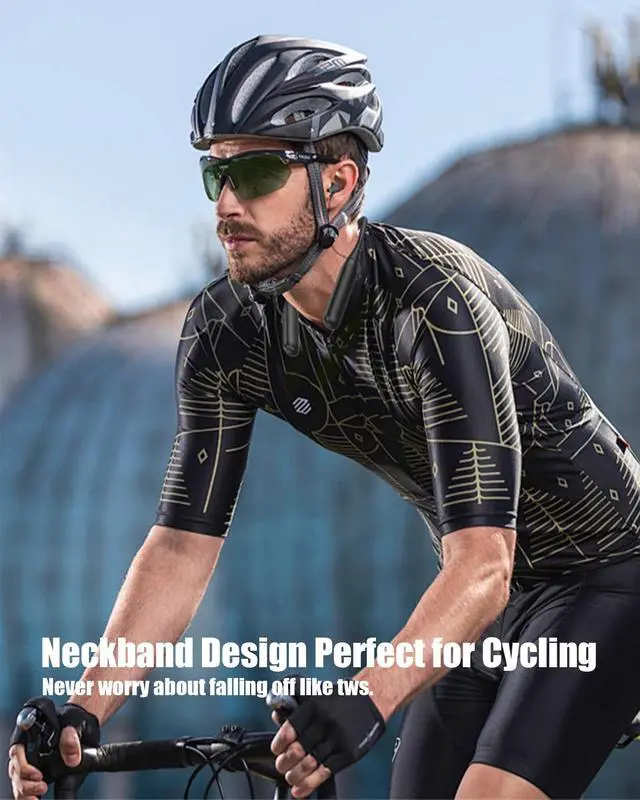 Alt view image 7 of 7 - Wireless Bluetooth Neckband Earbuds,Wrap Around the Neck In-ear Headphone,100 Hours Long Battery Playtime Headset,Waterproof Sweatproof Sport Earphone Over Neck For Work out Travel Office Use (Black)
