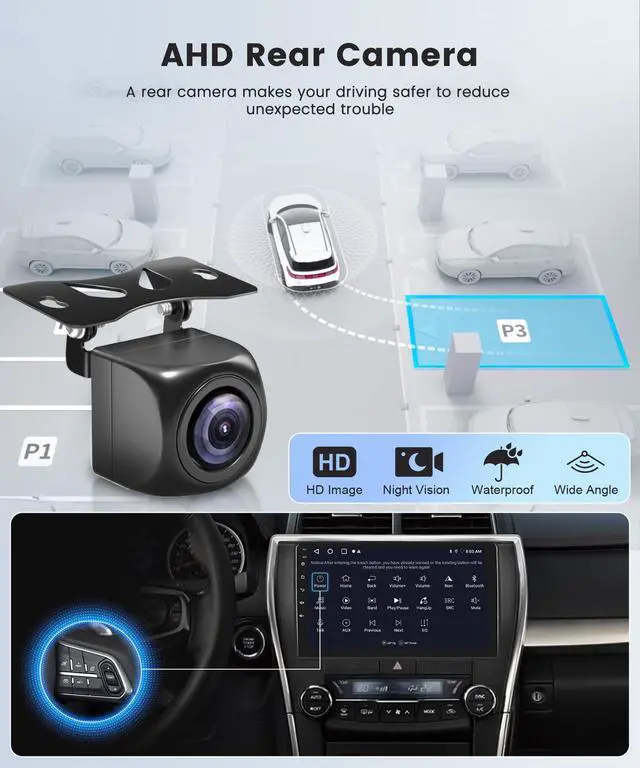 Alt view image 5 of 6 - 4Core 2G+64G Android 15 Car Stereo Radio for Toyota Camry 2015 2016 2017, Wireless Carplay Android Auto GPS Navigation WiFi 10.1 Inch Touch Screen Car Radio with Bluetooth FM EQ Backup Camera