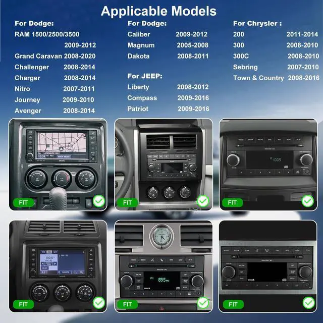 Alt view image 2 of 7 - Upgrade Radio for Dodge Challenger 2008-2014, Grand Caravan 2008-2020, Ram 2009-2012, Chrysler Town & Country 20082016, 7 Inch Touchscreen Car Stereo with Carplay Android Auto GPS 5GWiFi BT FM Camera