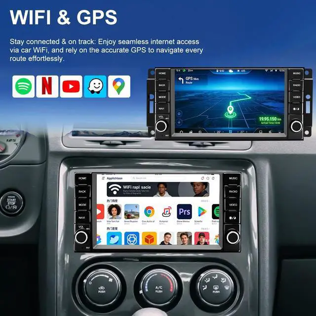 Alt view image 5 of 7 - Upgrade Radio for Dodge Challenger 2008-2014, Grand Caravan 2008-2020, Ram 2009-2012, Chrysler Town & Country 20082016, 7 Inch Touchscreen Car Stereo with Carplay Android Auto GPS 5GWiFi BT FM Camera