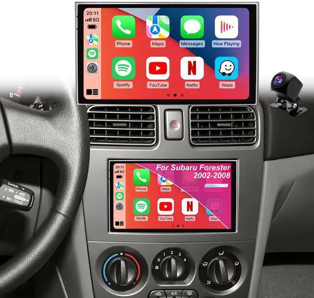 Main image of 5GWiFi Car Radio for Subaru Forester 2002 2003 2004 2005 2006 2007 2008, 6.83inch Forester Stereo with Apple CarPlay Android Auto, Upgrade Touchscreen Headunit Radio Bluetooth GPS Backup Camera FM SWC