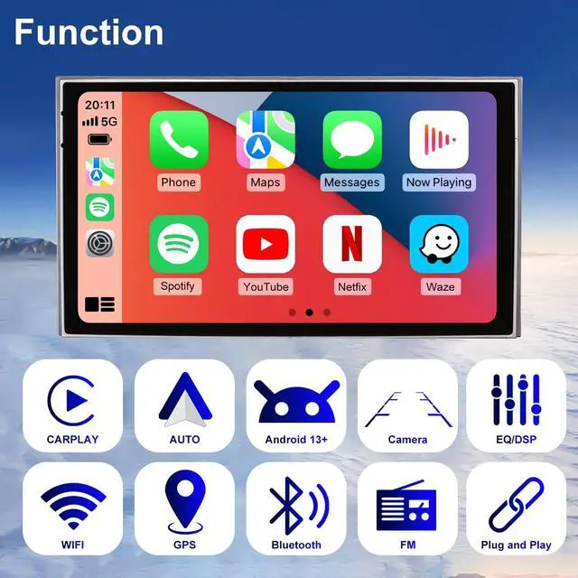 Alt view image 3 of 7 - 5GWiFi Car Radio for Subaru Forester 2002 2003 2004 2005 2006 2007 2008, 6.83inch Forester Stereo with Apple CarPlay Android Auto, Upgrade Touchscreen Headunit Radio Bluetooth GPS Backup Camera FM SWC