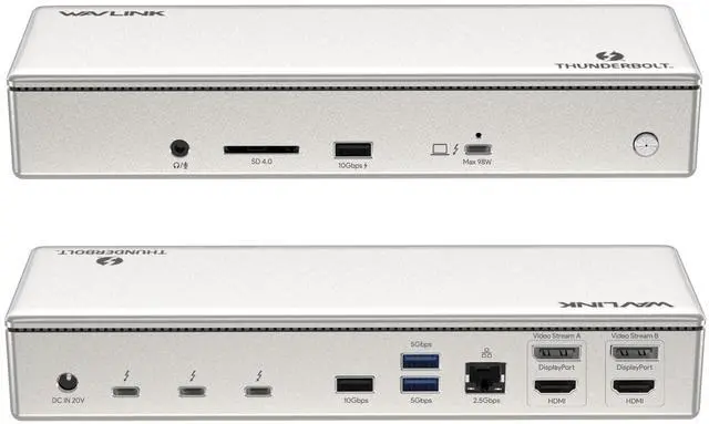 Main image of Thunderbolt 4 Dock with 100W Charging, Displaylink Docking Station Quad 4K@60Hz Monitor,3 Thunderbolt 4 Ports, 2.5G Ethernet, Thunderbolt Dock for Mac M1-M4 and PC,Displaylink Driver Required