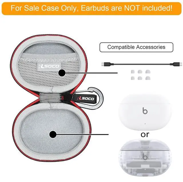 Alt view image 2 of 7 - Carrying Case for Beats Studio Buds/Studio Buds+ True Wireless Noise Cancelling Earbuds - Black (Case Only)