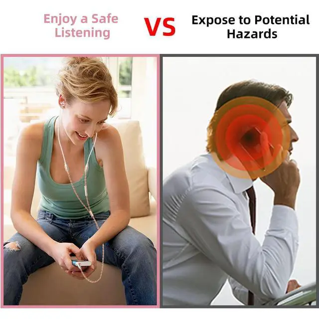 Alt view image 3 of 7 - Air Tube Headphones EMF Free Airtube Earbuds Wired Air Tube Headset with Microphone in Ear Earphones Noise Cancelling for Safe Listening - Gold