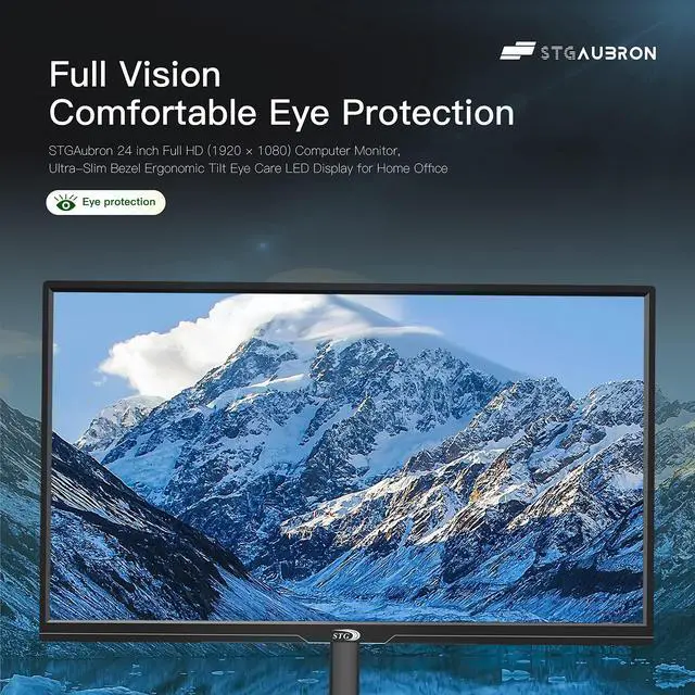 Alt view image 6 of 7 - 24 Inch Gaming Monitor,FHD 1920 x 1080P LED Display,HDMI,VGA | VESA Compatible Computer Monitor for Home,Office PC LED Display,99% sRGB,Ergonomic Tilt Adjustment,Black