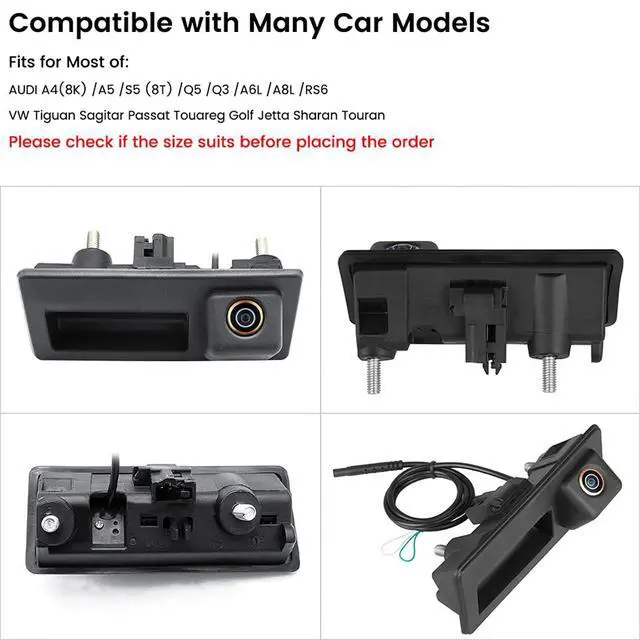Alt view image 4 of 7 - AHD 1080P Backup Camera, Car Reverse Camera for Audi A4L A5 A3 Q3 Q5 RS6 for VW Passat Tiguan Jetta Touareg Skoda, ONLY Work with Monitor Radio Head Unit Supporting AHD 1080P Video Signal