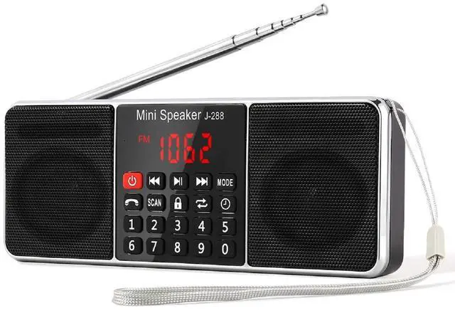 Main image of J-288 Portable Radio AM FM Radio, Stereo Bluetooth Speaker | Sleep Timer, Power-Saving Display, Ultra-Long Antenna, AUX Input & USB Disk & TF Card MP3 Player, NO Manual Preset