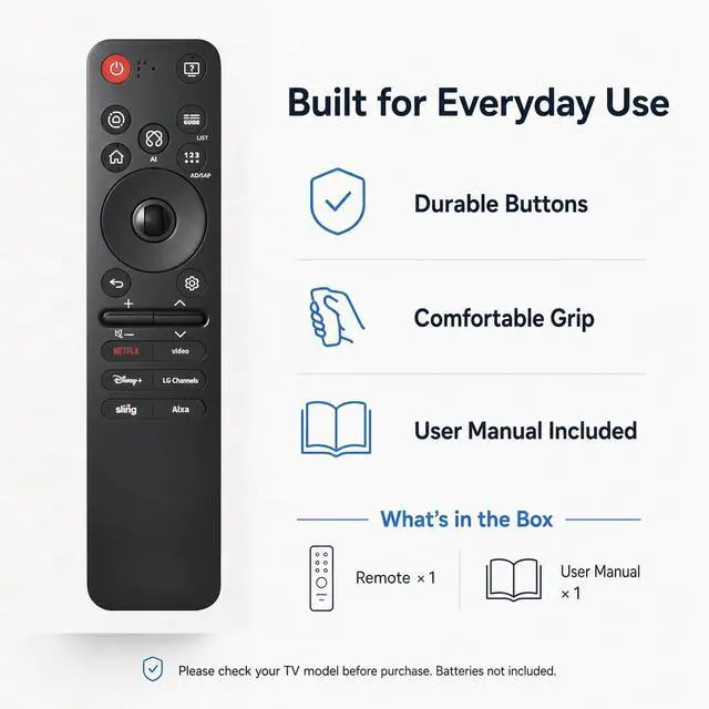 Alt view image 7 of 7 - Replacement for LG TV Remote, for LG Remote Control for Smart TV with Voice and Pointer, Magic Remote for 2019-2025 OLED QNED NanoCell UHD 4K 8K LG TVs