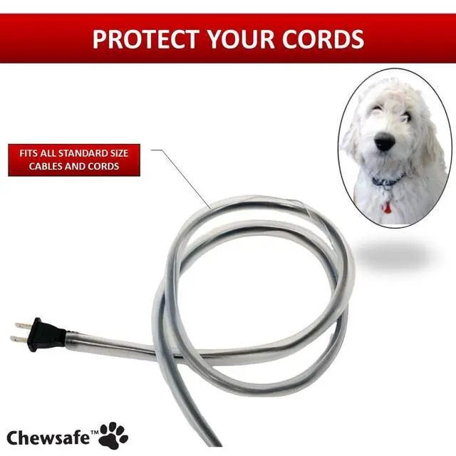 Alt view image 4 of 5 - Pet Cord Cover Anti-Chew Cable Sleeve for Dogs, Cats, Rabbits - 1 Pc 10ft - Non-Toxic Bitter Apple Infused Cable Protector, Pets, Bunny, Puppy Proof Wire Chewing Solution Clear