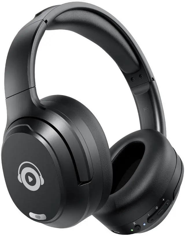 Main image of Hybrid Active Noise Cancelling Headphones, Bluetooth Headphones Wireless Over Ear with Transparency Mode, Deep Bass, Comfort Fit Ear Cups, 40 Hrs Playtime for Travel Home Office (Black)