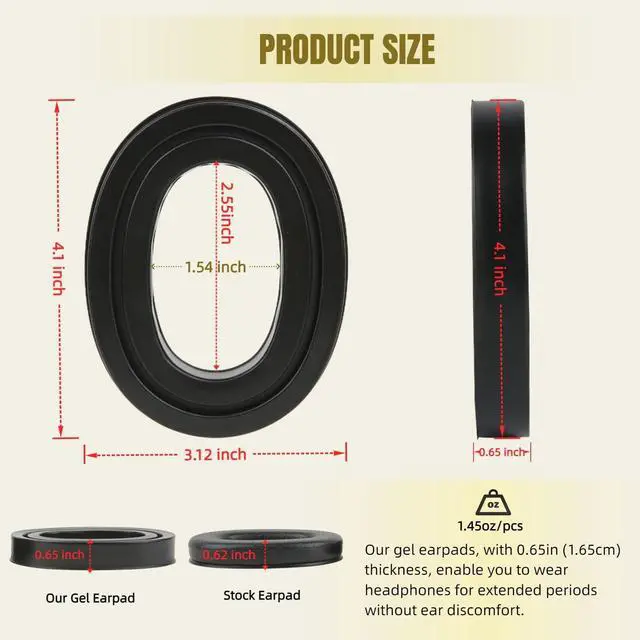 Alt view image 6 of 7 - Gel Earpads Replacement for 3M WorkTunes Connect (90543, 90544, 90542, 90541), 3M Peltor Sport Tactical 300/500, PROHEAR 032/033/037/027, ZOHAN EM042/033/037 Series Headsets (Stick on Type-1Pair)