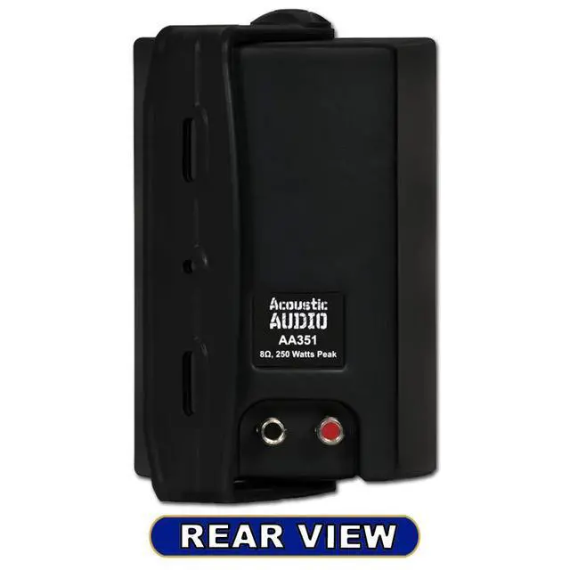 Alt view image 7 of 7 - AA351B 2 Way High Performance Indoor Outdoor 500W Speakers with Powerful Bass (1 Pair, Black)