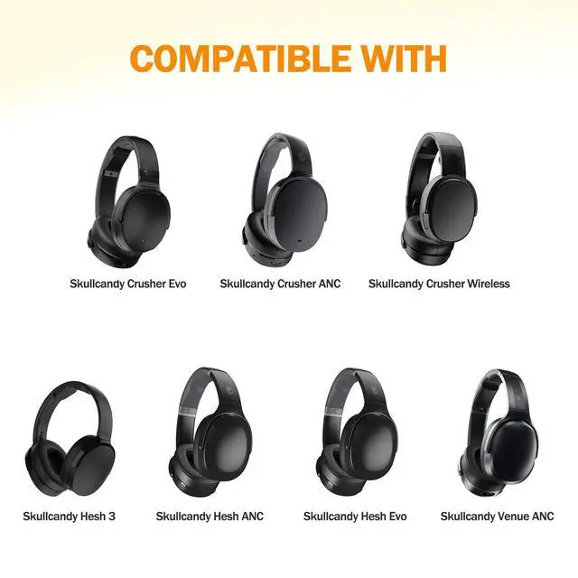 Alt view image 2 of 7 - Crusher Evo Earpads Cooling Gel Headphones Replacement Ear Pads Upgrade Hesh ANC/Hesh Evo Ear Muff Compatible with Skullcandy Crusher Wireless/Crusher ANC, Hesh 3/Hesh Evo, Venue ANC Headphones