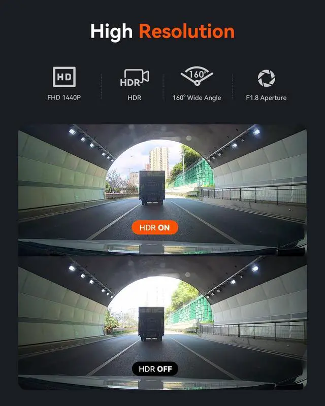 Alt view image 5 of 6 - RC10 1440P Adjustable Rear Camera for N5S | 165° Wide Angle, Advanced Night Vision, HDR, Fits Cars, Pickups, Trucks, SUVs, Minivans, Sedans