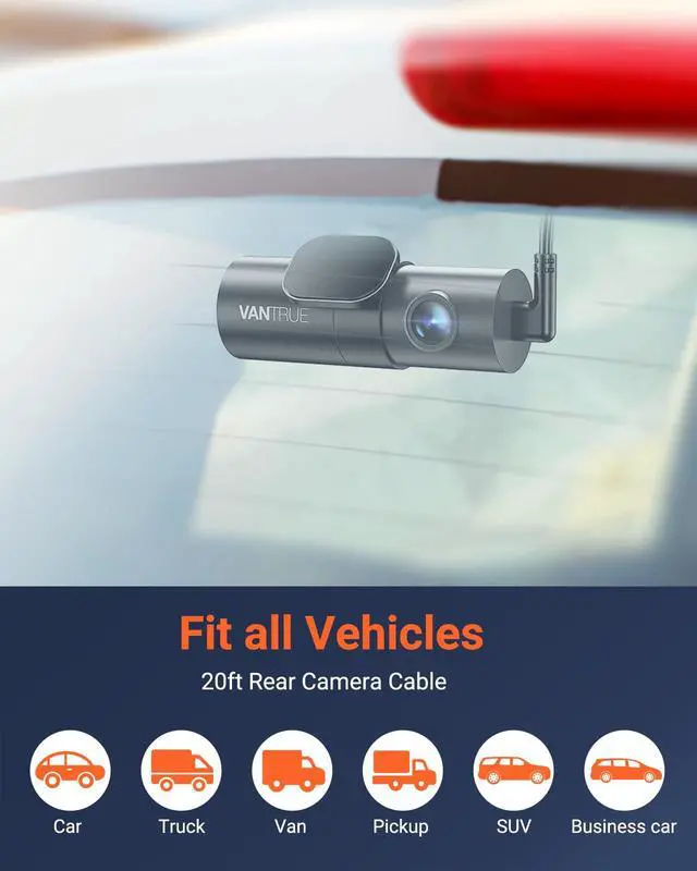 Alt view image 6 of 6 - RC10 1440P Adjustable Rear Camera for N5S | 165° Wide Angle, Advanced Night Vision, HDR, Fits Cars, Pickups, Trucks, SUVs, Minivans, Sedans