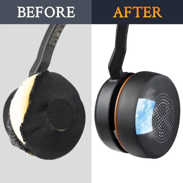 Alt view image 4 of 7 - Cooling Ear Cushions for Jabra Evolve 75 - Black | (Not Fit Evolve2 75), Earpads for Evolve 75(75UC 75MS 75SE) On-ear Headphones