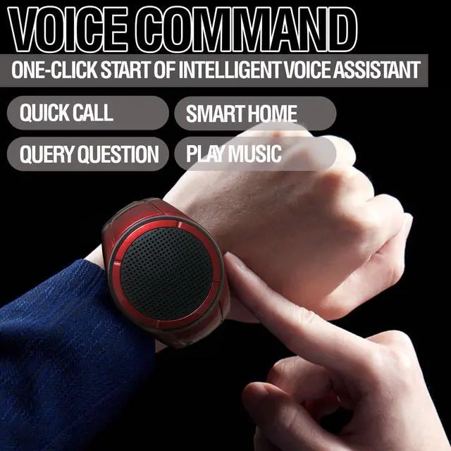 Alt view image 2 of 7 - X10 Wearable Bluetooth Speaker Watch with Open-Ear Safety | Features IP45 waterproof wrist speaker, TF card player, mic, and music RGB lights for cycling, running, or job sites