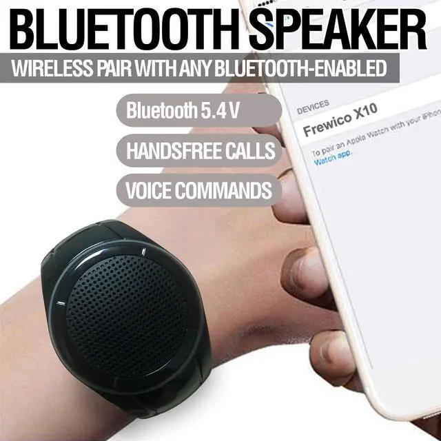 Alt view image 4 of 7 - X10 Wearable Bluetooth Speaker Watch with Open-Ear Safety | Features IP45 waterproof wrist speaker, TF card player, mic, and music RGB lights for cycling, running, or job sites