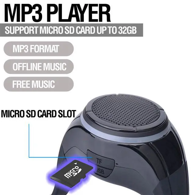 Alt view image 5 of 7 - X10 Wearable Bluetooth Speaker Watch with Open-Ear Safety | Features IP45 waterproof wrist speaker, TF card player, mic, and music RGB lights for cycling, running, or job sites