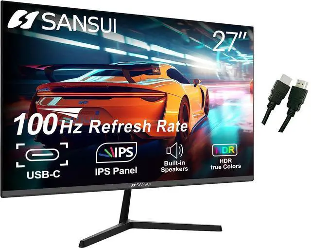 Main image of Computer Monitors 27 inch 100Hz IPS USB Type-C FHD 1080P HDR10 Built-in Speakers HDMI DP Game RTS/FPS tilt Adjustable for Working and Gaming (ES-27X3 Type-C Cable & HDMI Cable Included)