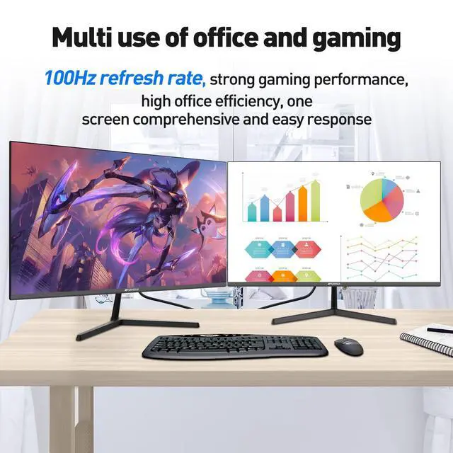 Alt view image 4 of 7 - Computer Monitors 27 inch 100Hz IPS USB Type-C FHD 1080P HDR10 Built-in Speakers HDMI DP Game RTS/FPS tilt Adjustable for Working and Gaming (ES-27X3 Type-C Cable & HDMI Cable Included)