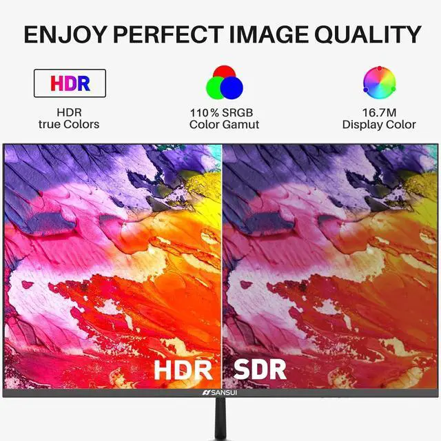 Alt view image 3 of 7 - Computer Monitors 27 inch 100Hz IPS USB Type-C FHD 1080P HDR10 Built-in Speakers HDMI DP Game RTS/FPS tilt Adjustable for Working and Gaming (ES-27X3 Type-C Cable & HDMI Cable Included)