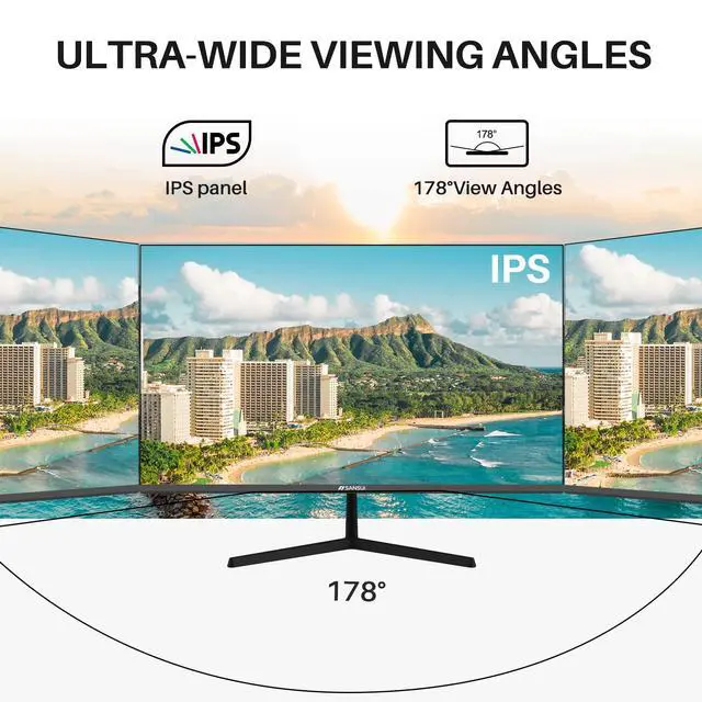 Alt view image 6 of 7 - Computer Monitors 27 inch 100Hz IPS USB Type-C FHD 1080P HDR10 Built-in Speakers HDMI DP Game RTS/FPS tilt Adjustable for Working and Gaming (ES-27X3 Type-C Cable & HDMI Cable Included)