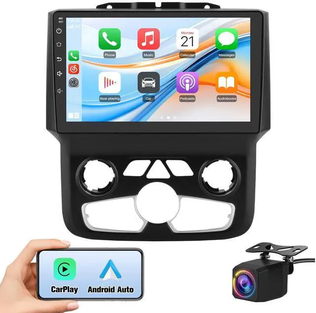 Main image of Car Radio for Dodge Ram 1500 2500 2013-2019 CarPlay/Android Auto | 5G WIFI GPS DSP RDS,9" HD IPS Display Support Cargo Rearview BT 5.0 AM/FM Auto AC 2GB+32GB with Backup Camera