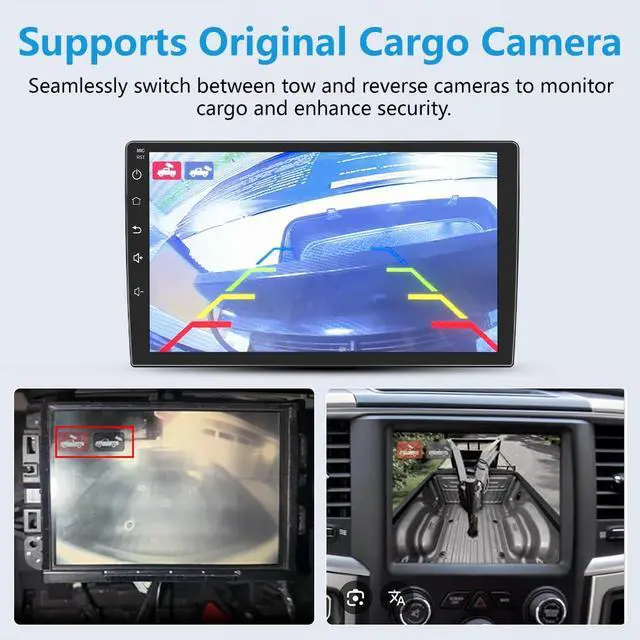 Alt view image 3 of 7 - Car Radio for Dodge Ram 1500 2500 2013-2019 CarPlay/Android Auto | 5G WIFI GPS DSP RDS,9" HD IPS Display Support Cargo Rearview BT 5.0 AM/FM Auto AC 2GB+32GB with Backup Camera